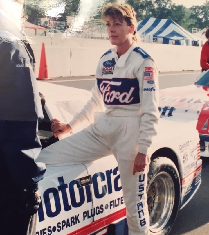 Lyn St. James readies for competition.